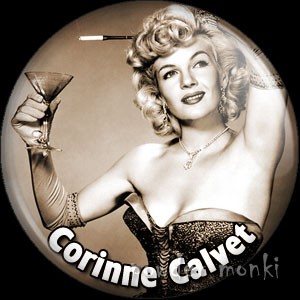 Corinne Calvet - Vintage Movie Star Badge/Magnet
