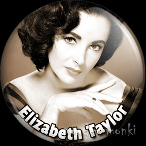 ElizabethTaylor - Vintage Movie Star Badge/Magnet