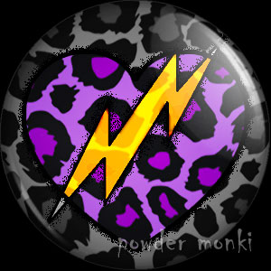 Purple Leopard Heart - Retro 80's Badge/Magnet