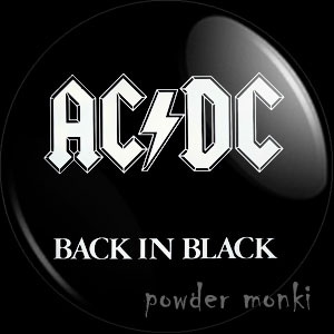 AC/DC "Back In Black" - Retro Music Badge/Magnet