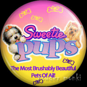 Sweetie Pups - Retro Toy Badge/Magnet - Click Image to Close