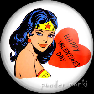 "Happy Valentine's Day" - Retro Valentine Badge/Magnet (2) - Click Image to Close