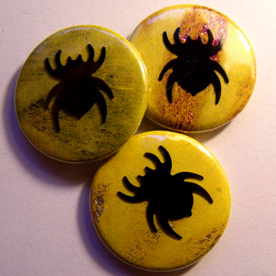 Neon Yellow Spider Badge - Click Image to Close