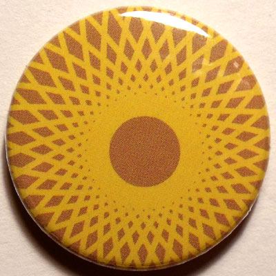 Yellow & Brown Spirograph 25mm Button Badge - Click Image to Close