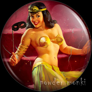 Elvgren "Did You Recognize Me" - Pin-Up Girl Badge/Magnet