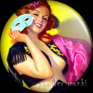 Moran "The Spanish Girl" - Pin-Up Girl Badge/Magnet - Click Image to Close