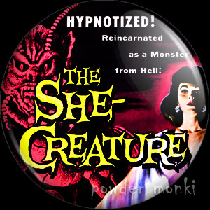 The She-Creature - Retro Cult B-Movie Badge/Magnet