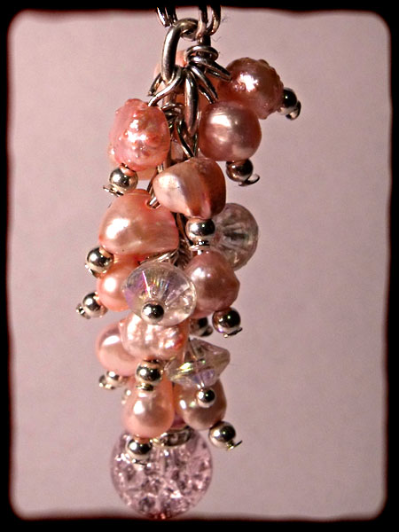 Pink Pearly Beaded Bag Charm