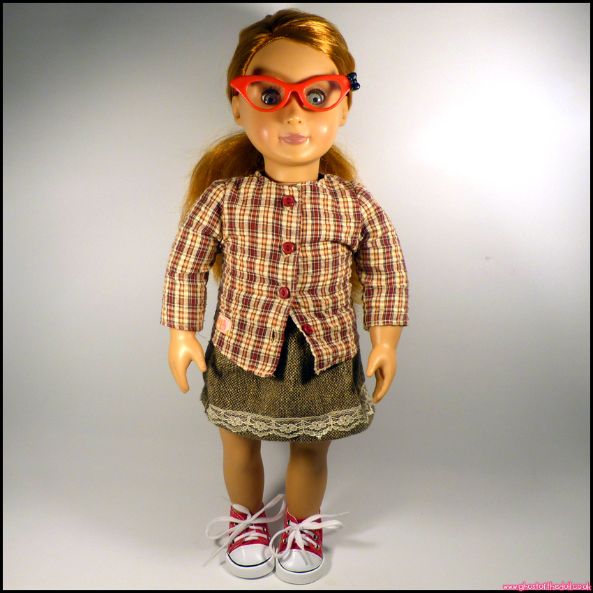 OUR GENERATION Auburn APRIL 18" Doll Shirt Skirt Glasses Shoes OUTFIT