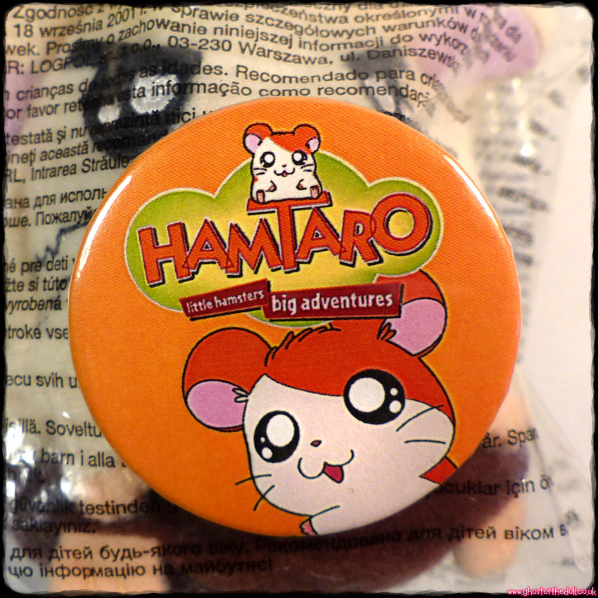 HAMTARO Plush Hamster + FREE BADGE! (McDonalds 2000) MIP