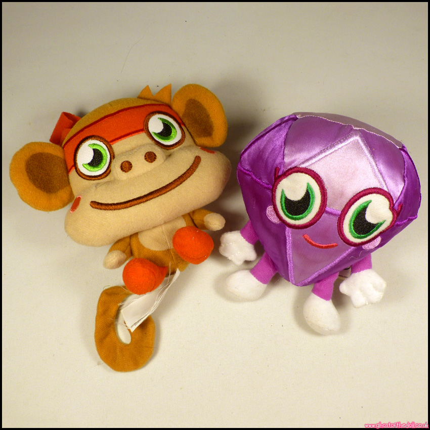 MOSHI MONSTERS 2x Plush CHOP CHOP Monkey ROXY Prism 4" (Vivid 2010/2011)