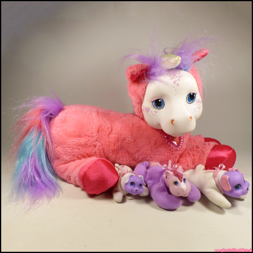 PONY SURPRISE Plush 3x Babies Pink UNICORN Purple Puppy (Just Play 2015)