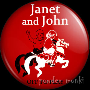 Janet & John "Off To Play" - Badge/Magnet