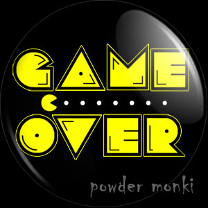 Pac-Man "Game Over" - Retro Gamer Badge/Magnet - Click Image to Close