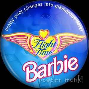 Flight Time Barbie Logo - Badge/Magnet - Click Image to Close