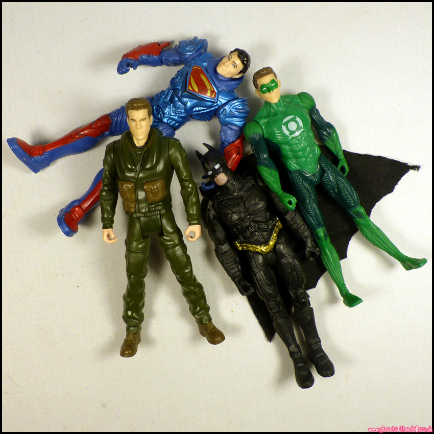 DC Universe BATMAN Dark Knight GREEN LANTERN Test Pilot SUPERMAN 4x 4" Figures