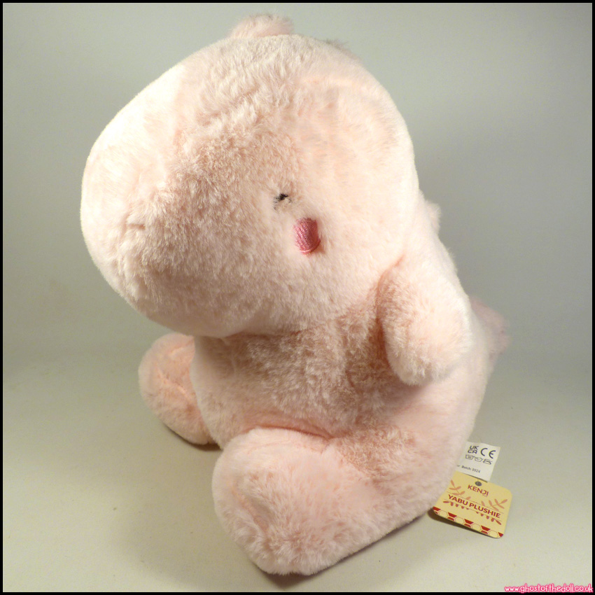 Kenji YABU FLUFFY DINO Pink Plush 11" Kawaii Dinosaur + TAG Very Soft!