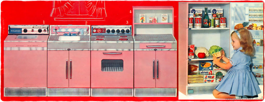 Vtg 1960 Little Hostess Kids Play Toy Cooking Food Utensils Appliances Set NOS 2 