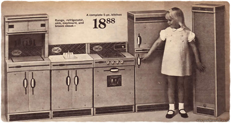 vintage toy kitchen set