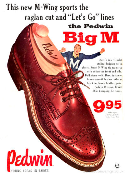 “Pedwin” Brown Shoe Company ~ Men’s Shoe Adverts [1954-1958] | Retro ...